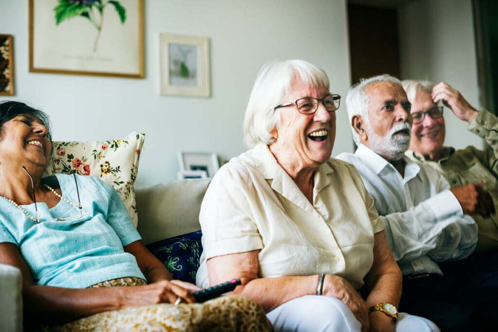 Seniors enjoying together at a senior living community