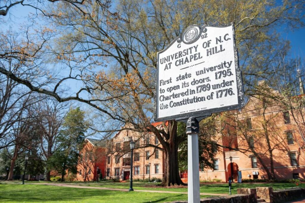 Chapel Hill campus and sign