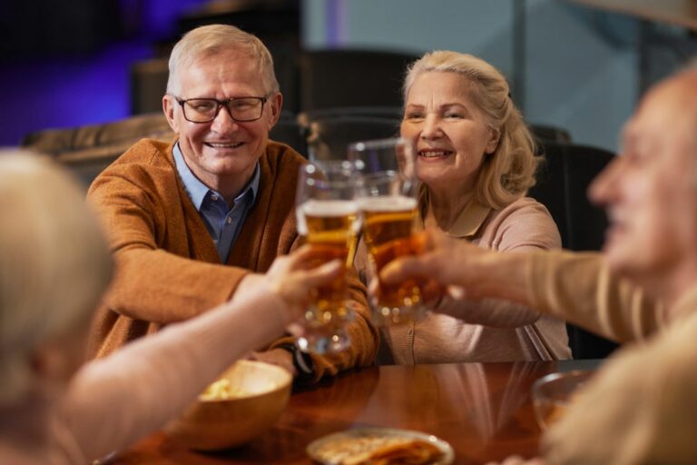 Seniors enjoying beer