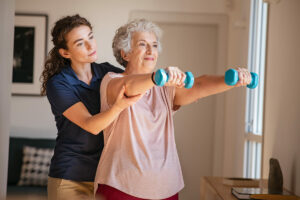 Older woman exercising